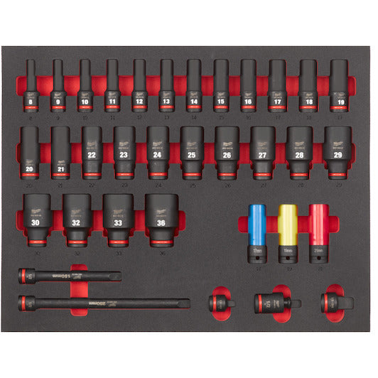 PACKOUT™ ½'' Impact Socket Deep Set - 34 pcs