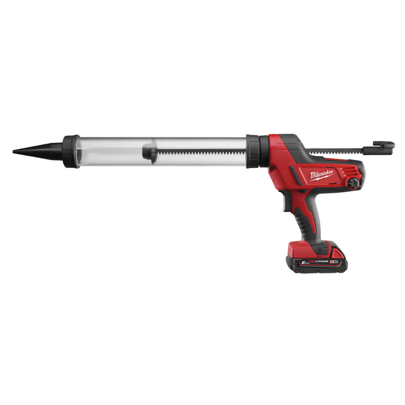 M18 Caulking Gun 600ml (Transparent Tube, 1 x 2.0Ah battery, charger, bag)