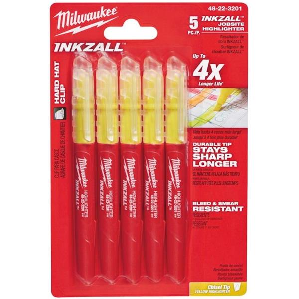 INKZALL Highlighters Yellow - 5pc