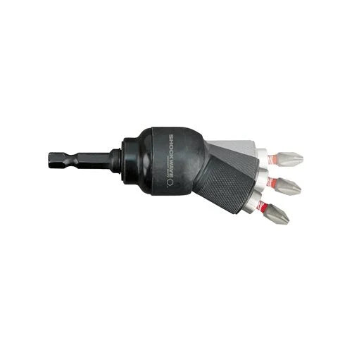 Black drill bit holder with multiple drill bits