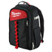 Black and red Milwaukee backpack on a white background