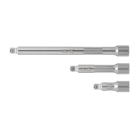 Set of three metallic tool bits
