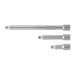 Set of three metallic tool bits