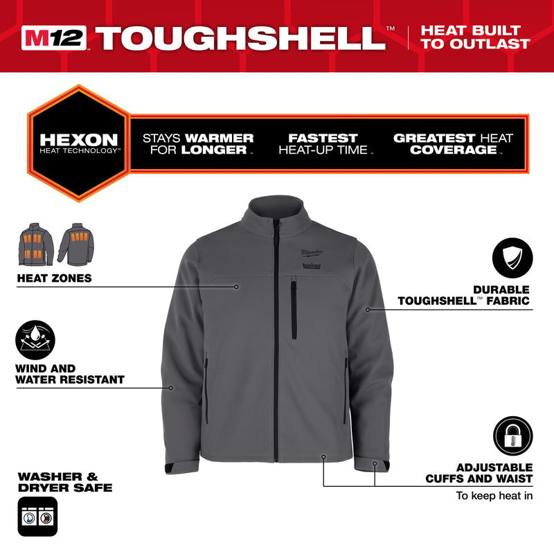 M12™ HEXON Heated Jacket Grey - Mens
