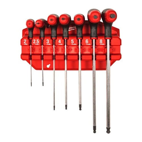 7 pc Hex Key Wrenches with Comfort Grip Set with Rack