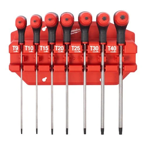 7 pc Torx Key Wrenches with Comfort Grip Set with Rack