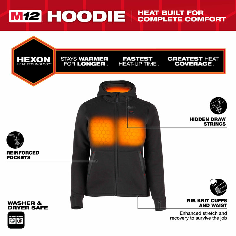 M12™ HEXON™ Heated Hoodie Black - Ladies