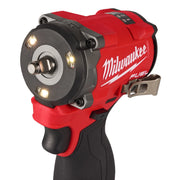 Red Milwaukee tool with a black component on a white background