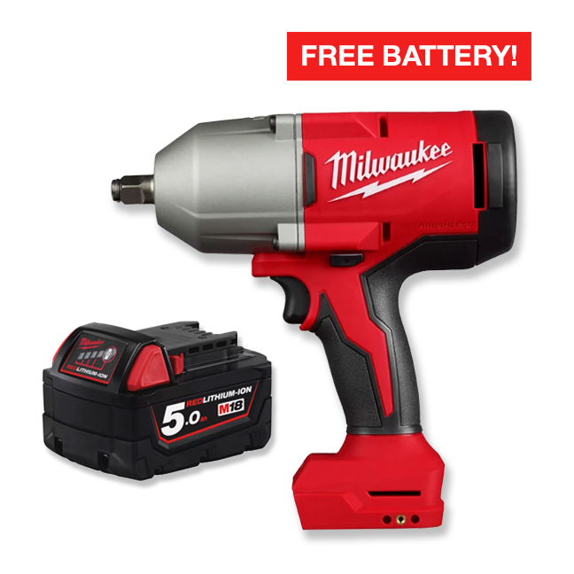 M18™ Brushless ½″ High Torque Impact Wrench + Free Battery