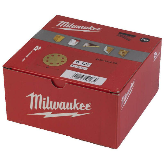 MILWAUKEE 120 GRIT HIGH PERFORMANCE 125MM SANDING DISC PACK