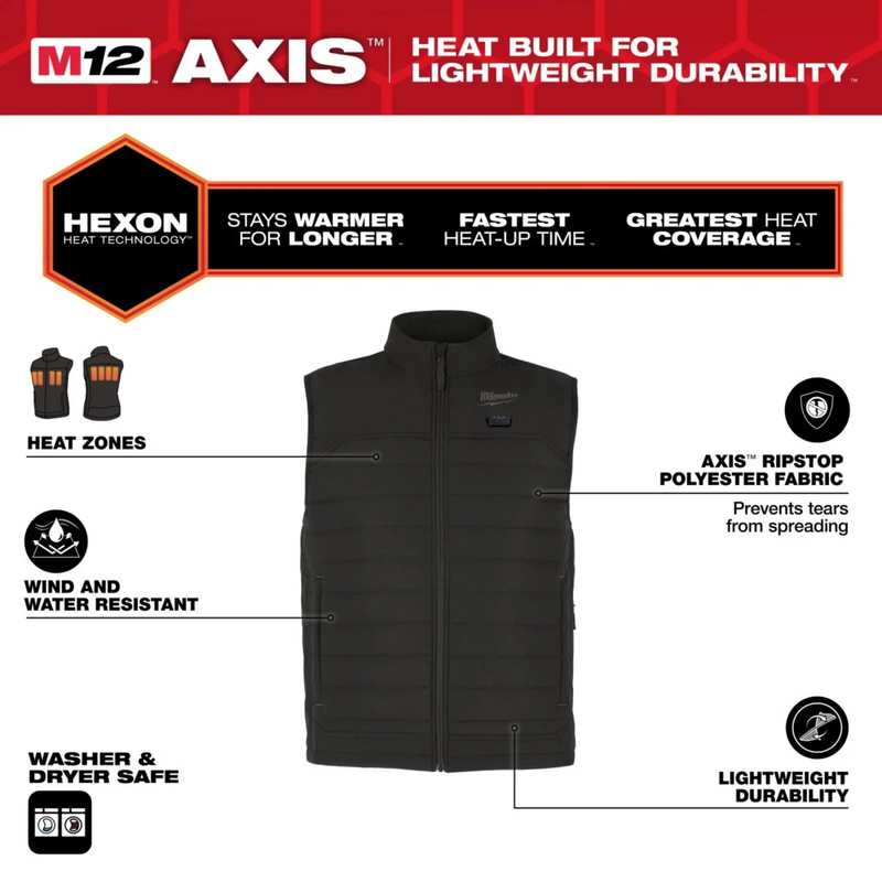 M12™ HEXON™ Heated Puffer Vest black