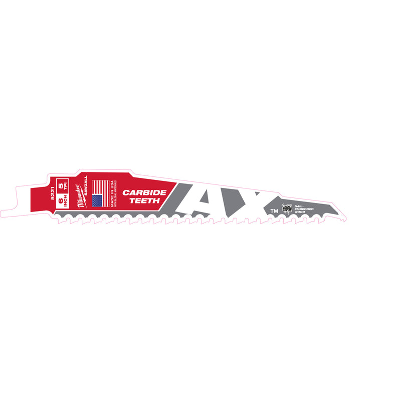 SAWZALL Wood with nails: Heavy duty AX carbide teeth demolition blades TCT AX 150