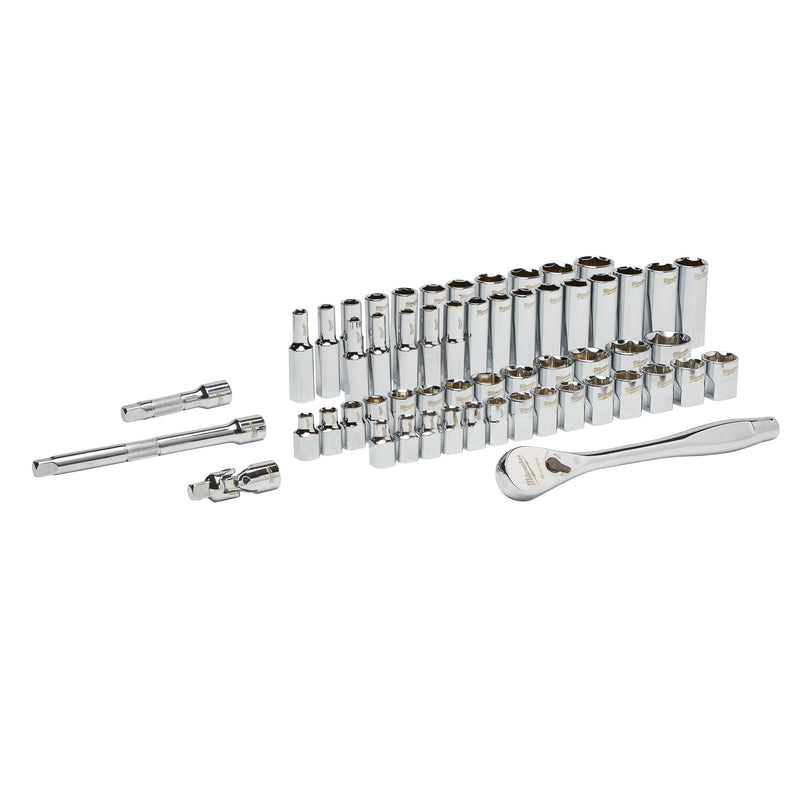 3/8" Drive Ratchet & Socket Set Metric Imperial -56pcs