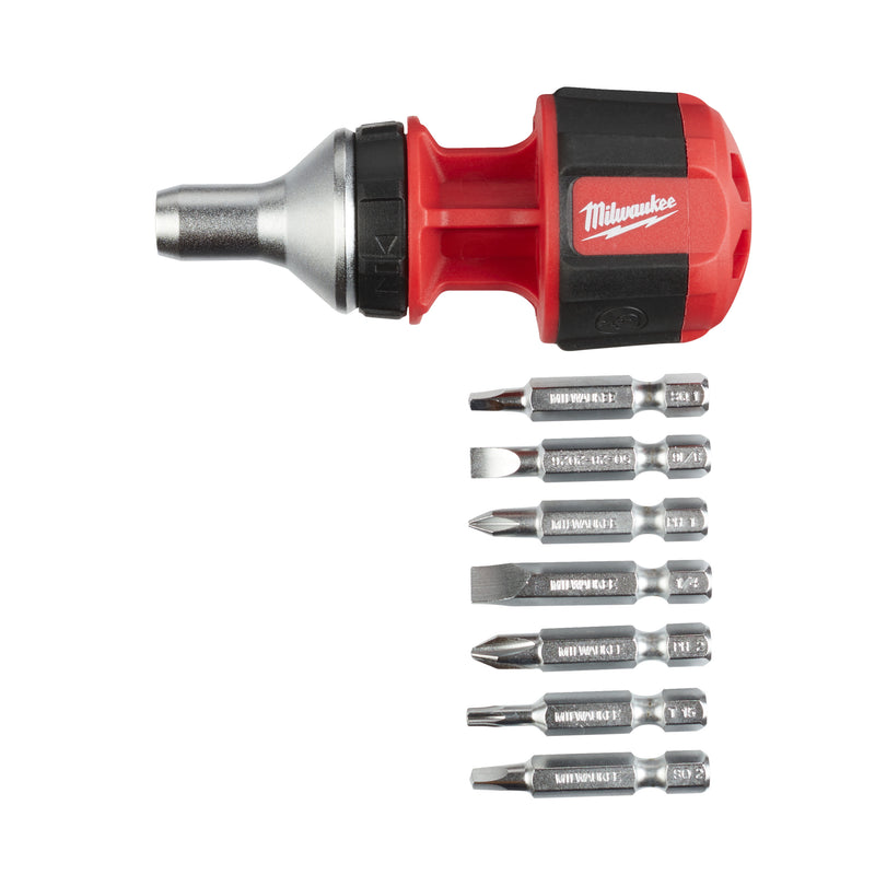 8 in 1 Compact Ratcheting Multibit Screwdriver- Universal