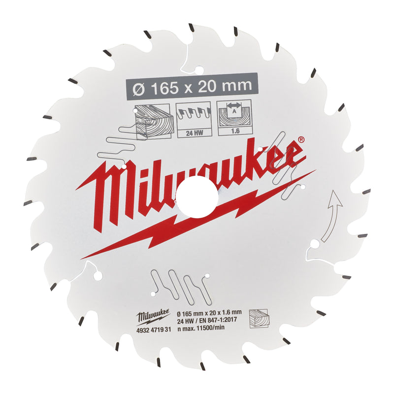 Circular Saw Blade P W 165x20x1.6x24ATB