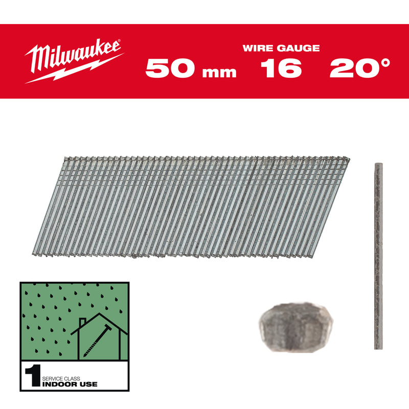 Finish nails, 16 gauge, 20°, thin finish head