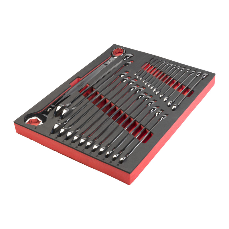 27pc MAX BITE Metric Combination Spanner Foam Set