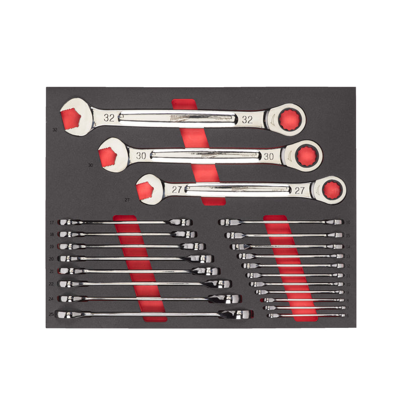 22PC MAXBITE RATCHETING METRIC COMBINATION SPANNER SET