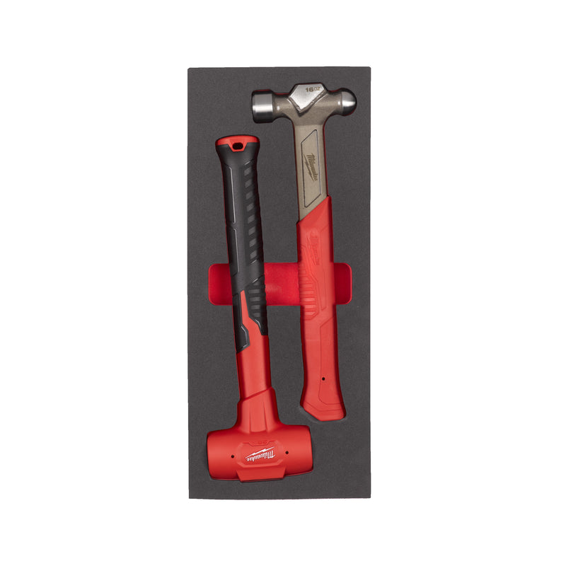 2PC Ball Peen and Dead blow hammer set Foam Insert